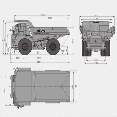 SRT55D Mine Dump Truck 480kW 35m3 With Load Capacity 55t